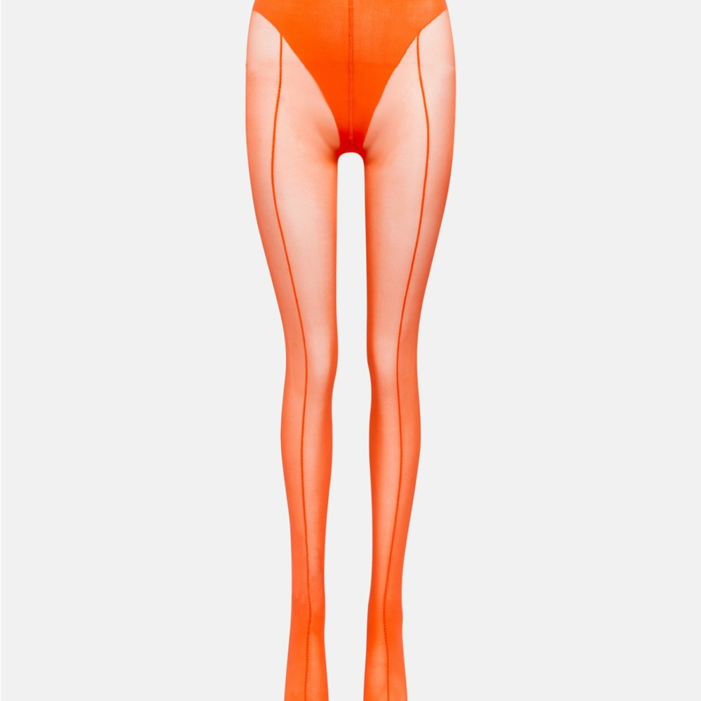 Mugler x Wolford Orange Sheer Women's Tights